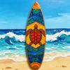 Customized Logo Epoxy MDF Wood Surfboard Shaped Magnet Classic Tahiti Souvenir French Polynesia Fridge Magnet