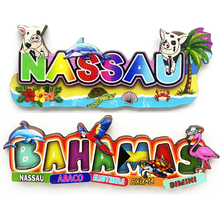 Custom Letter Shape Beach Souvenir Epoxy Wood Souvenir Mauritius Fridge Magnet