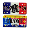 Custom Embossed 3D Printing Metal Magnet Souvenir Paris France License Plate Fridge Magnet