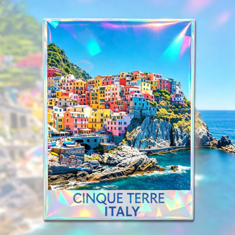 Custom Printed Photo Tin Fridge Magnet Italy Coast Souvenir Cinque Terre Fridge Magnet