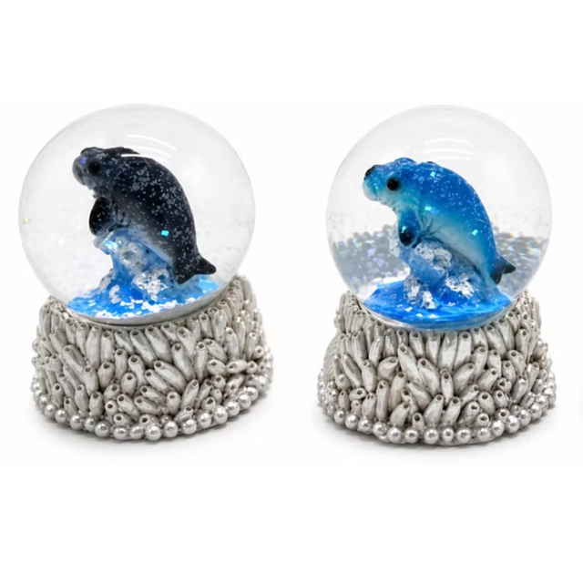 Custom Logo Manatee Water Globe Florida Souvenir Resin Manatee Snow Globe