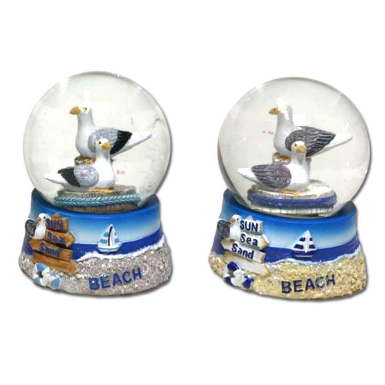 Custom Logo Caribbean Tourist Souvenir Water Globe Resin Cruise Ship Model Cruise Ship Snow Globe