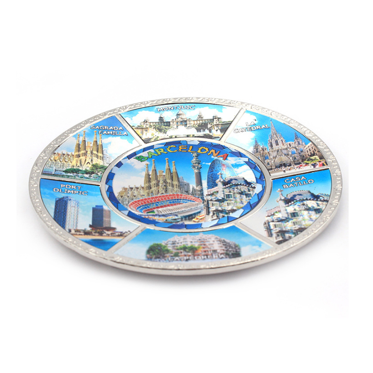 Wholesale Custom Logo Country City Scenery Decoration Plaque Foil Metal Plate Skyline New York Souvenir Plate