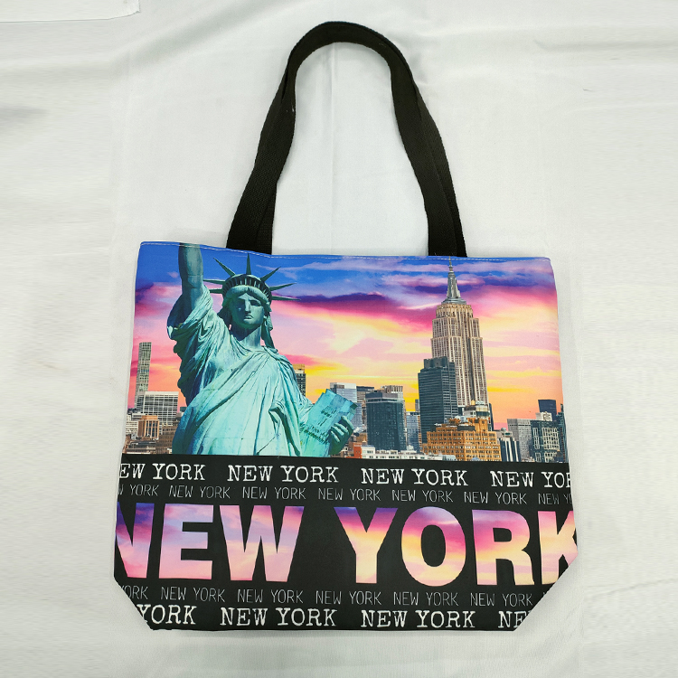 Custom Logo Large Canvas USA City Tote Bag Souvenir Chicago Bags for Women