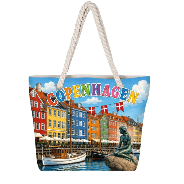 Customized Logo Large Canvas Tourist Souvenirs Paris Beach Bag