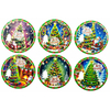 Custom 3D Embossed Printing Christmas Cup Coaster Decoration Christmas Gift Ceramic Christmas Coaster