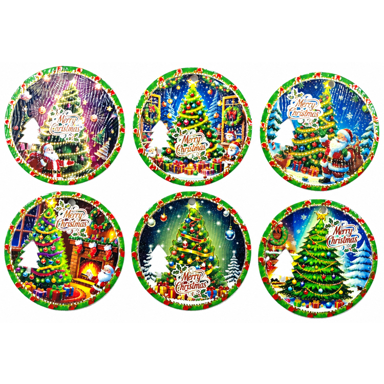 Custom 3D Embossed Printing Christmas Cup Coaster Decoration Christmas Gift Ceramic Christmas Coaster