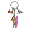 Custom Logo Metal Summer Vacation Keychain Surf Beach Souvenir Bikini Keyring