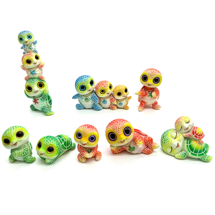 Factory Custom Logo Ocean Marine Beach Souvenir Decor Resin Turtle Figurine Cute Sea Turtle Statue