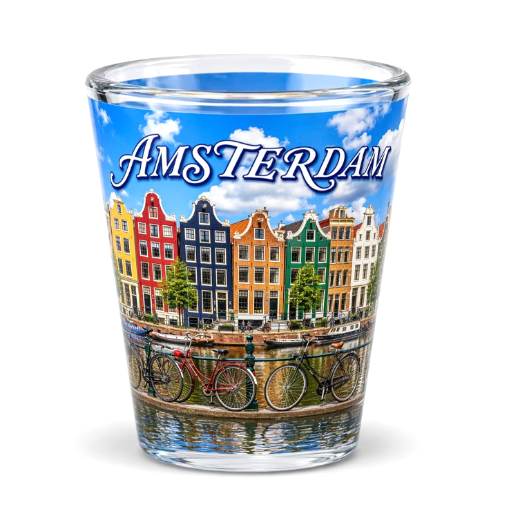 Custom Logo Design Travel Gift Shot Glasses Ghent Brussels Belgium Souvenir Shot Glass
