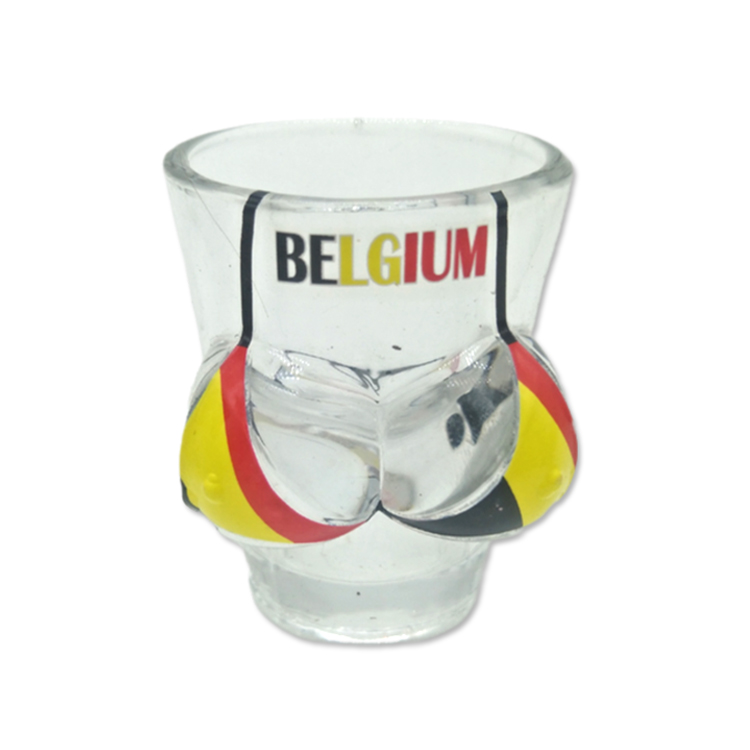 Custom Logo Design Travel Gift Shot Glasses Ghent Brussels Belgium Souvenir Shot Glass
