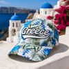 Custom Embroidery Logo Greece Hat Souvenir Floral Greece Baseball Cap