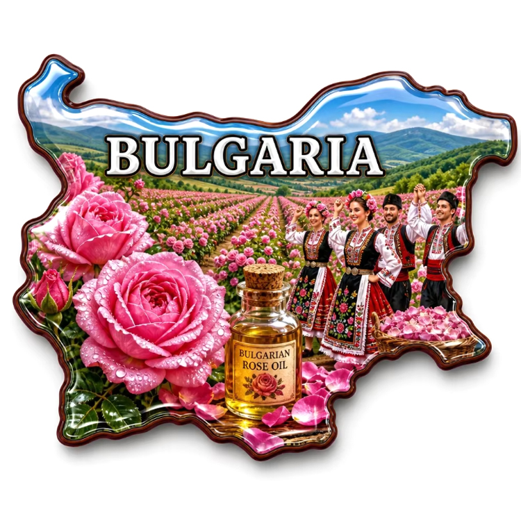 Factory Custom Logo Resin Bulgarian Souvenir Fridge Magnet Bulgaria Souvenir Magnets