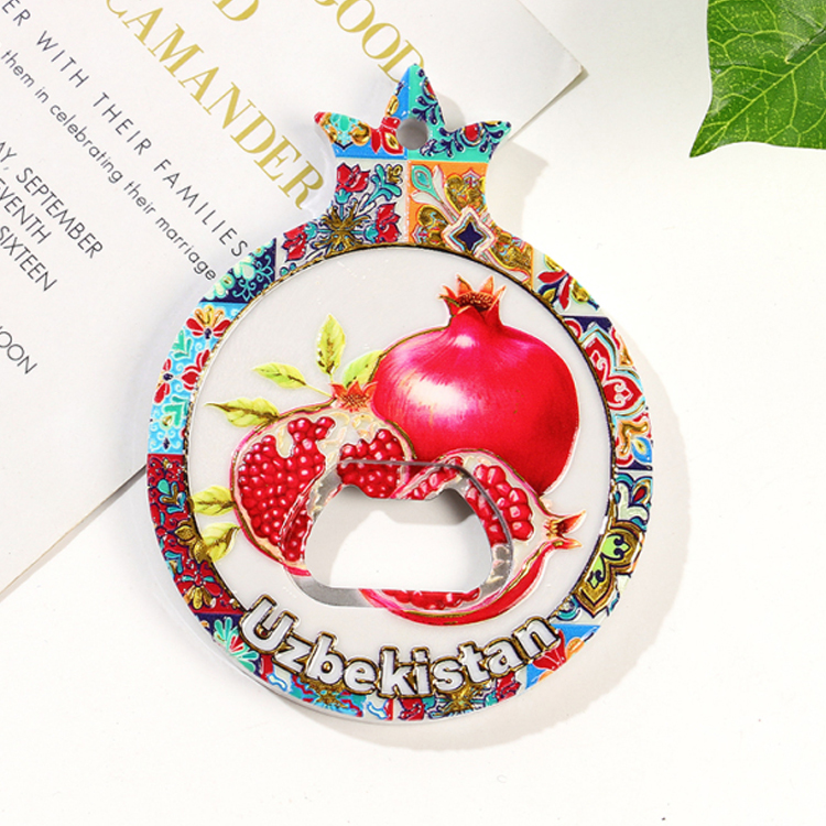 Custom 3D Printed Melamine Pomegranate Bottle Opener Fridge Magnet Azerbaijan Souvenir Fridge Magnet