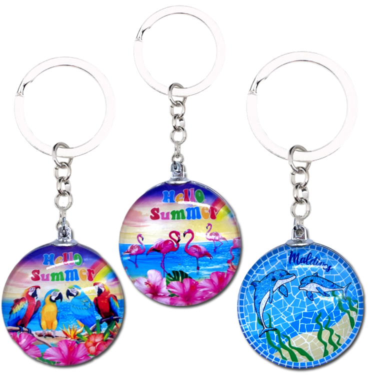 Wholesale Custom Logo Design Metal Glass Fish Snack Food Sardines Keychain Souvenir Sardine Keychains