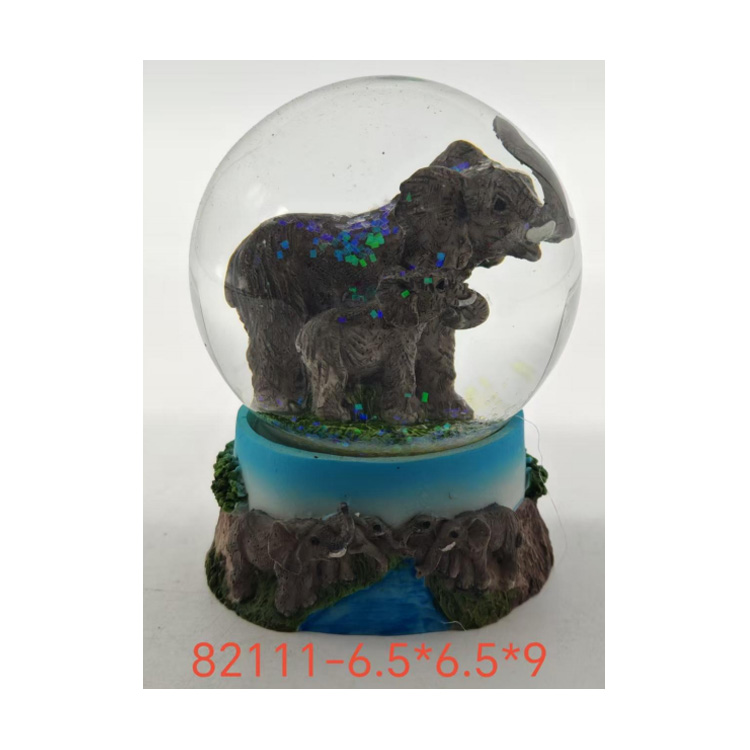 Custom Resin Animals Elephant Water Globe Thailand Souvenir Elephant Snow Globe