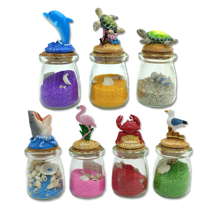 Custom Logo Heart Shape Decorative Sand Bottle Beach Seashell Souvenir Small Sand Bottle