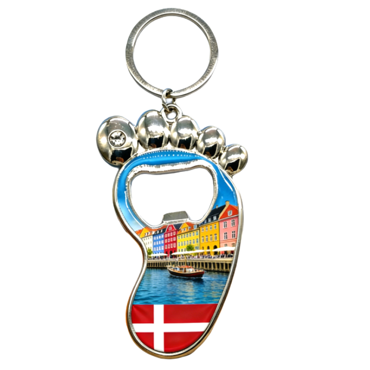 Customized Personalized Alloy Metal Copenhagen Denmark Bicycle Fridge Magnet Souvenir Copenhagen Denmark Bottle Opener