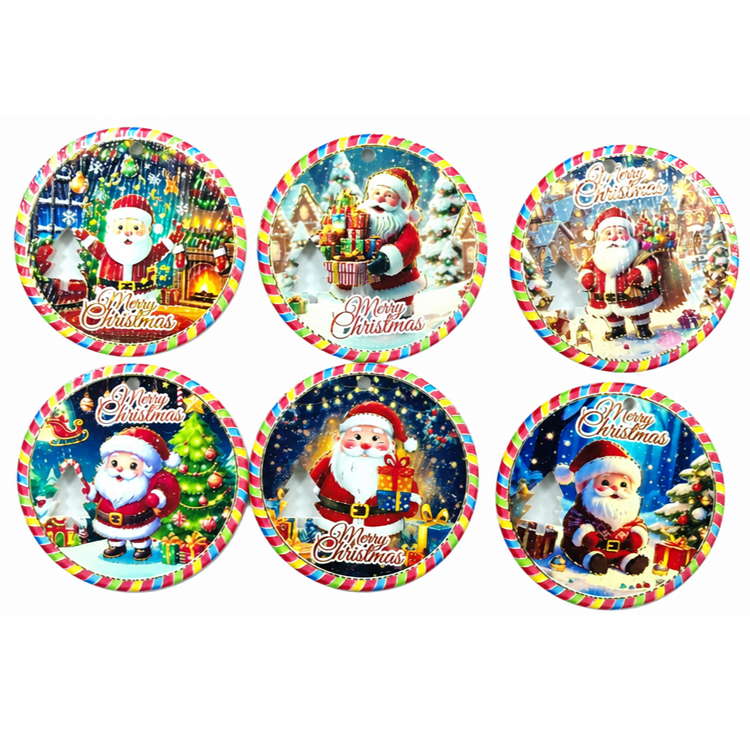 Custom 3D Embossed Printing Christmas Cup Coaster Decoration Christmas Gift Ceramic Christmas Coaster
