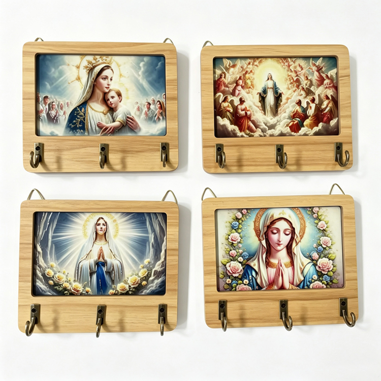 Custom logo Design Printing Mdf Wood Wall Hooks Home Decorative Kitchen Wall Hooks