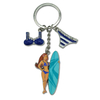 Custom Logo Metal Summer Vacation Keychain Surf Beach Souvenir Bikini Keyring