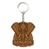 Custom Logo Laser Engraved Elephant Thailand Keychain Bangkok Souvenir Wood Keychain