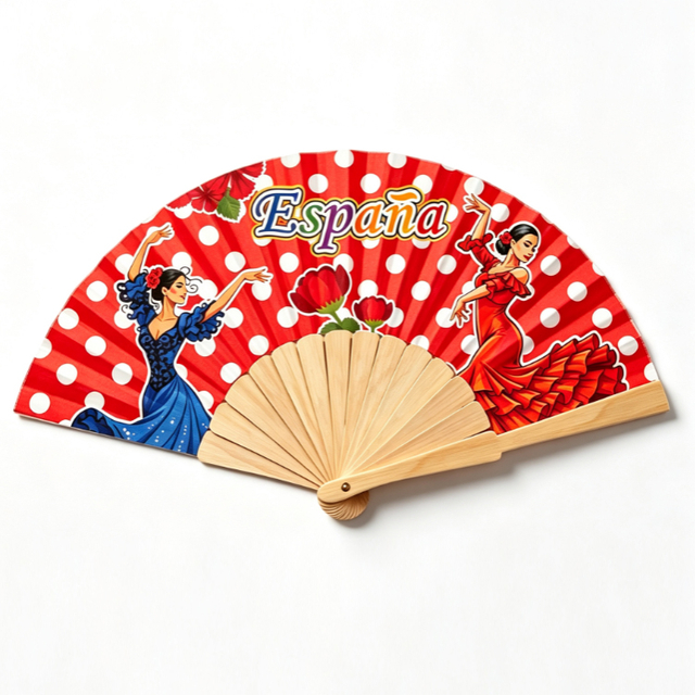 Customizable Hand Fans Greece Eco-Friendly Souvenir Personalized Bamboo Hand Fan