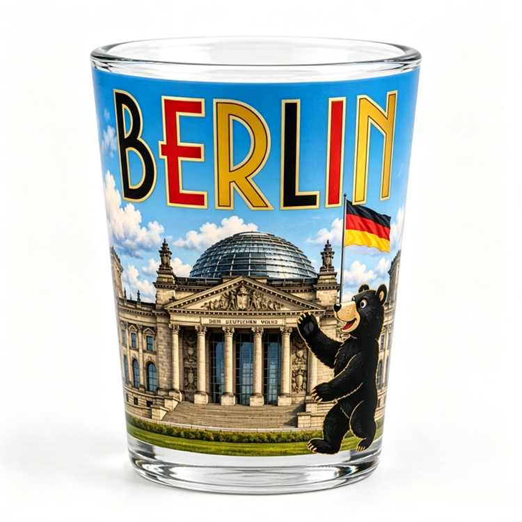 Custom Logo Design Travel Gift Shot Glasses Ghent Brussels Belgium Souvenir Shot Glass