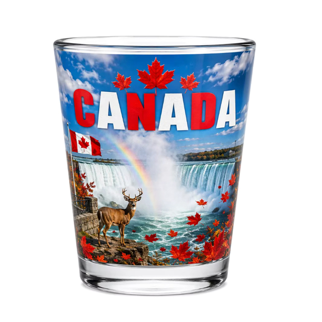 Custom Logo Decal 1.5oz Vancouver Canadian Souvenir Canada Shot Glass
