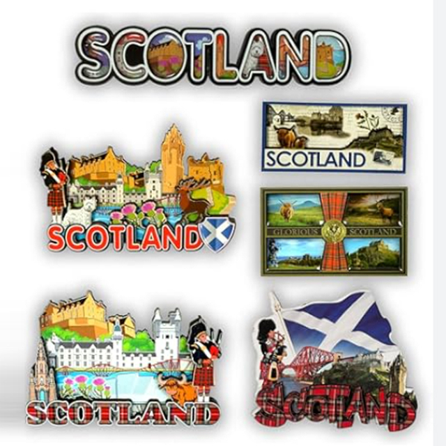 Factory Custom Wooden Travel Gift Highland Cow Fridge Magnet Scottish Souvenir Scotland Fridge Magnet