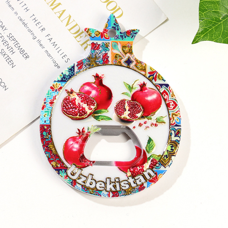 Custom 3D Printed Melamine Pomegranate Bottle Opener Fridge Magnet Azerbaijan Souvenir Fridge Magnet