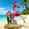 Custom Logo Hand Painted Tropical Island Christmas Ornament Aruba Bahamas Souvenir Flamingo Christmas Ornament