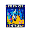 Customized Logo Epoxy MDF Wood Surfboard Shaped Magnet Classic Tahiti Souvenir French Polynesia Fridge Magnet