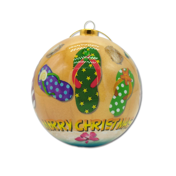Wholesale Plastic Foam Christmas Ball Ornament Custom Design Souvenir Beach Flamingo Christmas Ball