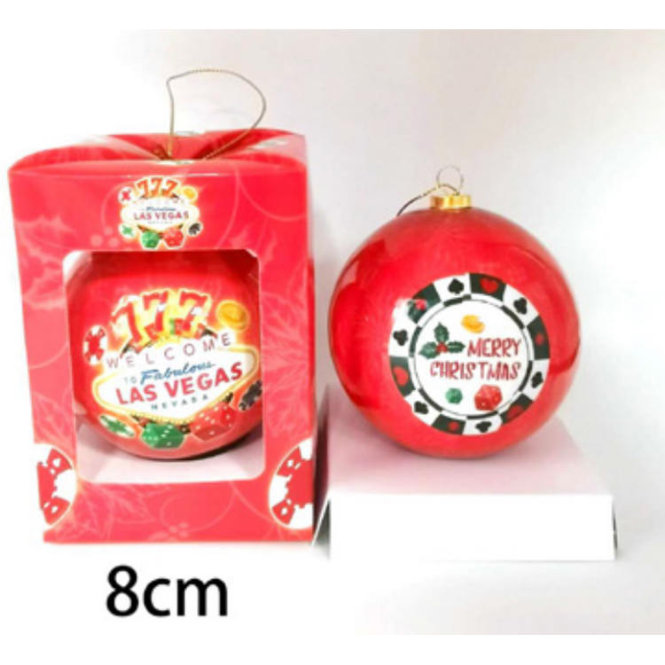 Custom logo Design Printed Christmas Ball Hanging New York City Las Vegas USA Christmas Ornaments