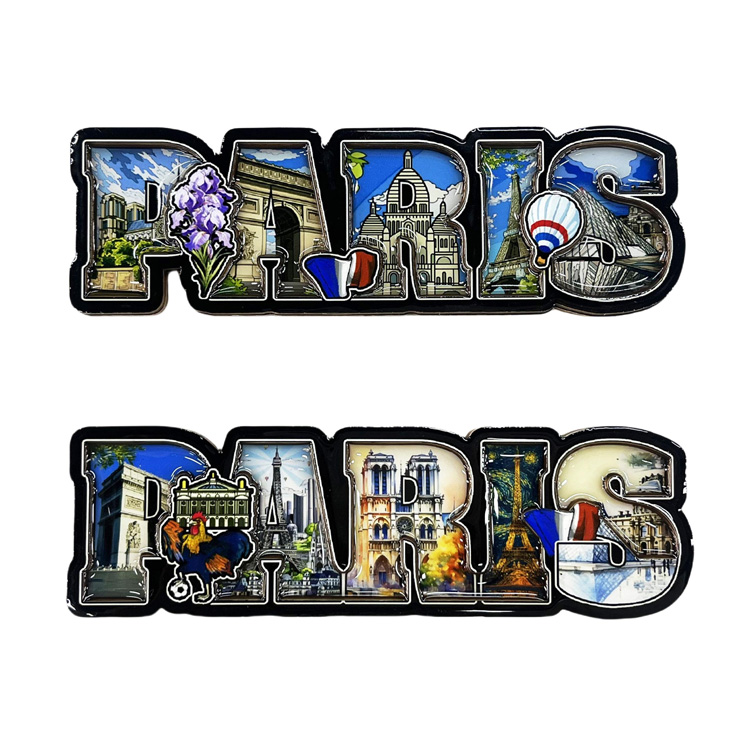 Custom Logo Design MDF Wood Travel Gift Paris City Versailles Souvenir Fridge Magnet