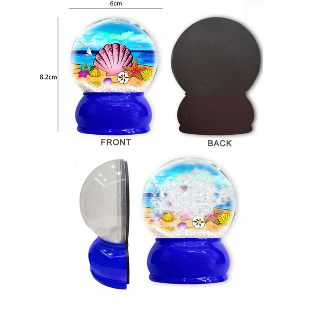 Custom Logo Design Printing New York Souvenir Plastic Half Snow Globe Fridge Magnet