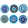 Wholesale Home Decorative Evil Eye Souvenir Gift Ceramic Square Round Shape Evil Eye Coaster