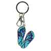 Custom Zinc Alloy Metal Flip Flop Keyring Epoxy Beach Souvenir Slipper Keychain