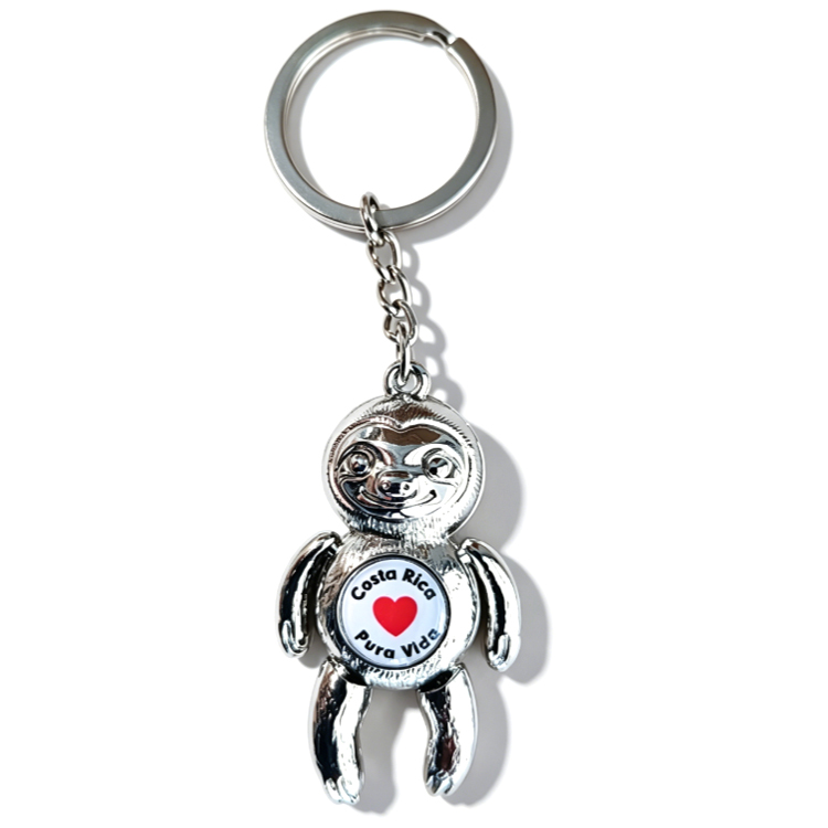 Custom Metal Lucky Cute Animal Costa Rica Souvenirs Sloth Keychain