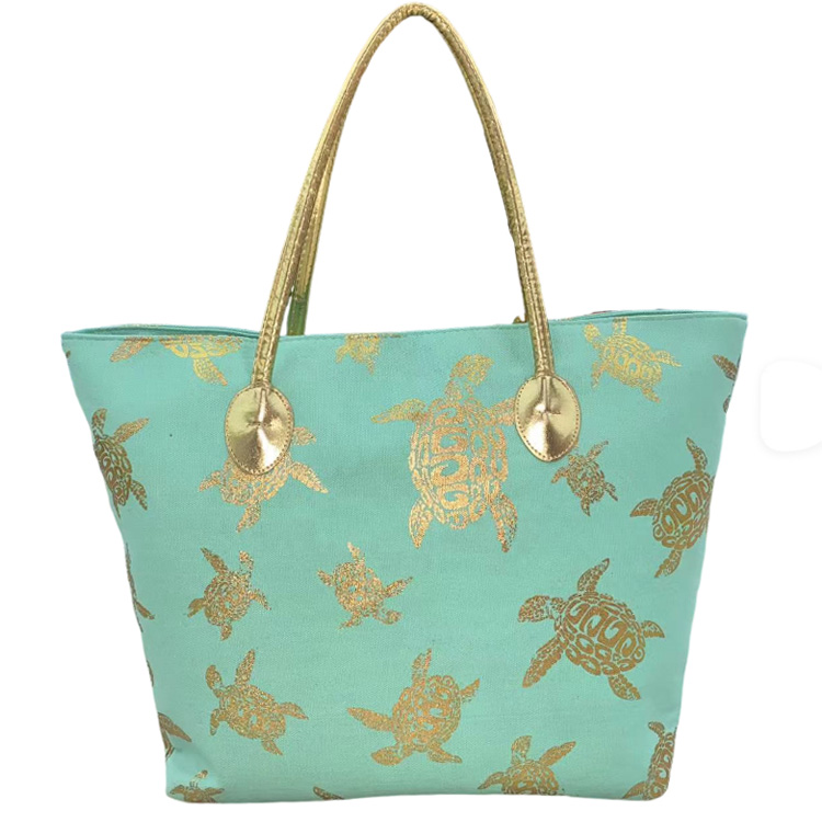 Custom Logo Canvas Summer Souvenir Nassau Bahamas Beach Tote Bag with Rope Handle