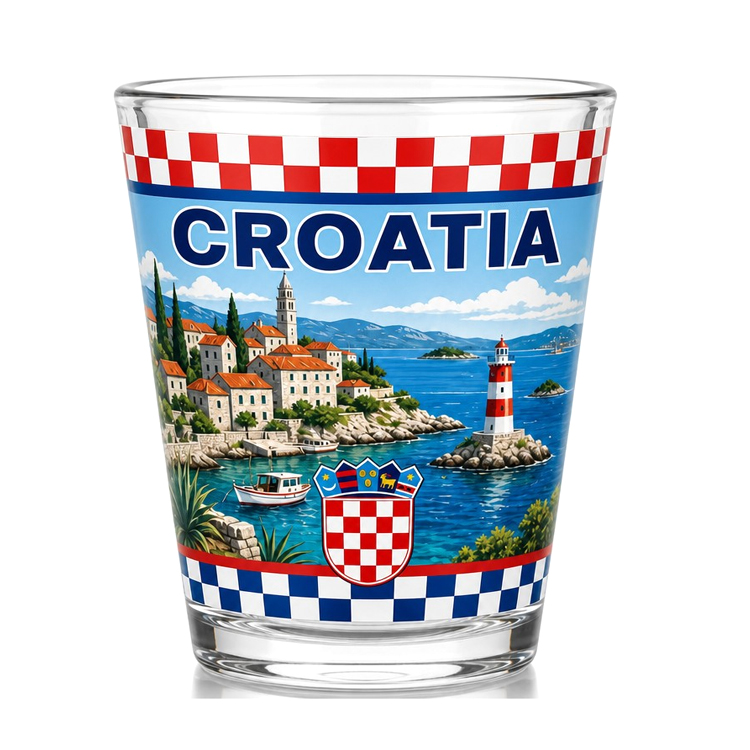 Custom Logo Unique City Souvenir Shot Glasses Zadar Split Zagreb Dubrovnik Croatia Souvenir Shot Glass