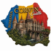Custom Printing Polyresin Refrigerator Magnet Map Shaped Castle Romania Souvenir 3D Fridge Magnet