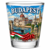 Custom Logo Decal Travel Gift Shot Glasses Mini Budapest Souvenir Hungary Flag Shot Glass