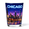 Custom Logo 1.5 2 OZ Chicago Illinois USA Flag Skyline Shot Glasses Souvenir Chicago Shot Glass