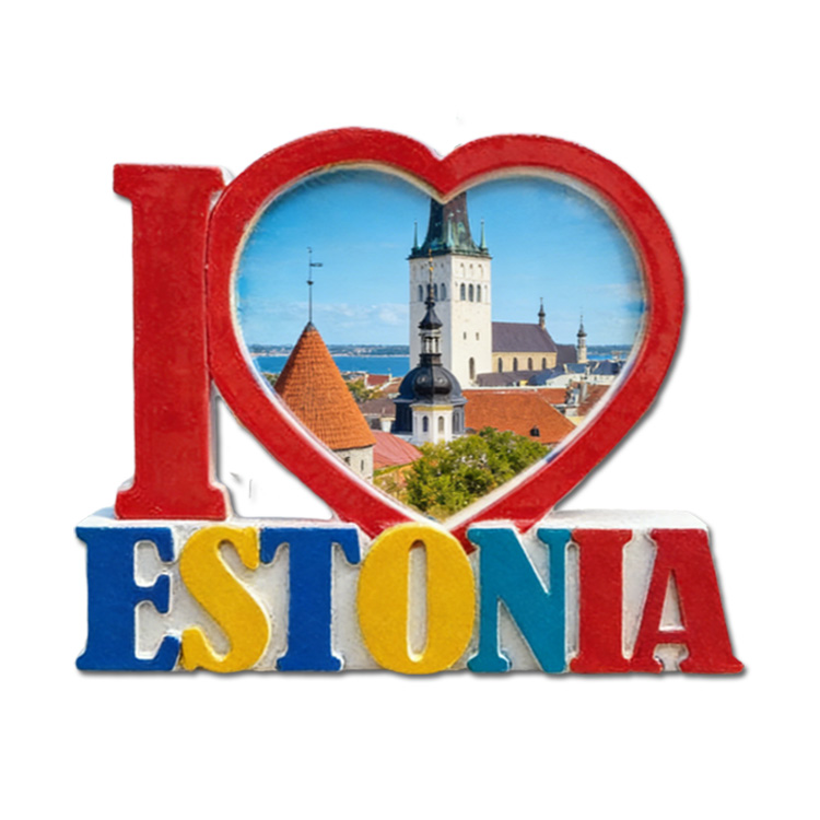 Custom Logo Resin Tourist Gift Letter Shaped Tallinn Estonia Souvenir Fridge Magnets