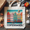 Custom Logo Printing Canvas Women Beach Bag Souvenir Denmark Copenhagen Tote Bag