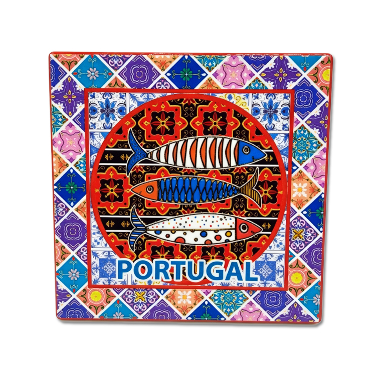 Custom Logo Design 3D Embossed Bronzing Printing Souvenir Porto Lisbon Portugal Ceramic Coaster