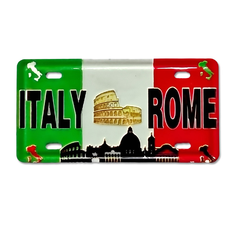 Custom 3D Printed Metal Souvenir Crete Santorini Greece License Plate Fridge Magnet