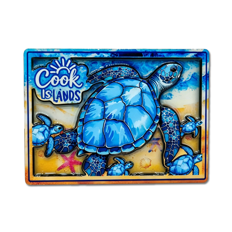 Factory Custom Logo Design Beach Turtle MDF Wood Tahiti Palau Cook Islands Souvenirs Fridge Magnet